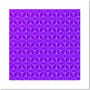 Geometric purple shapes Pattern Posters and Art